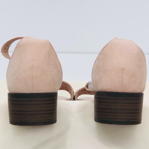 New Women's Top Moda Blush Beaded Vision Sandal Wrap Around Ankle Size 7.5 Suede - Picture 2 of 9